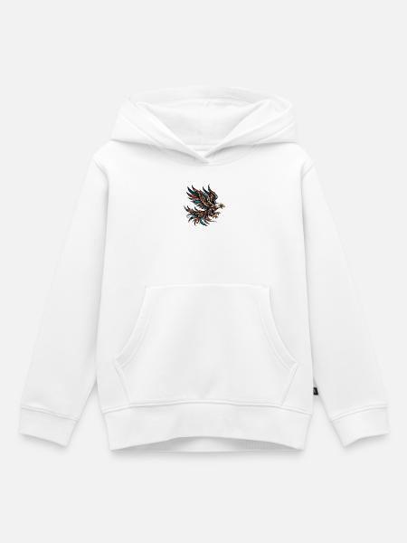 Indianischer Adler Orange - Kinder Premium Organic Hoodie - Weiß