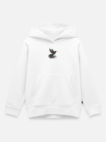 Native American Kolibri Orange - Kinder Premium Organic Hoodie - Weiß