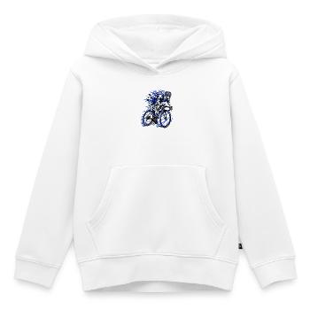 Blauer Sprint Radfahrer Grafik - Kinder Premium Organic Hoodie - Weiß - Vorne - AI Model Kid Female (0cm)