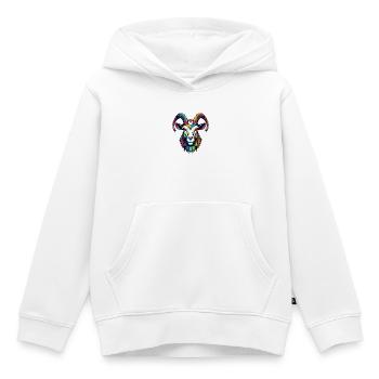 Ziege Ramskopf Kunstmotiv - Kinder Premium Organic Hoodie - Weiß - Vorne - AI Model Kid Female (0cm)