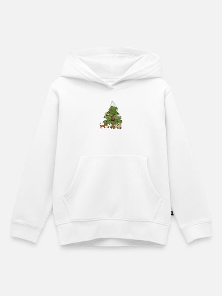 Witziger_weihnachtsbaum_1 - Kinder Premium Organic Hoodie - Weiß