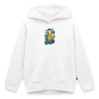 Lustige Möwe im Friesennerz Schietwetter - Kinder Premium Organic Hoodie - Weiß - Vorne - AI Model Kid Female (0cm)