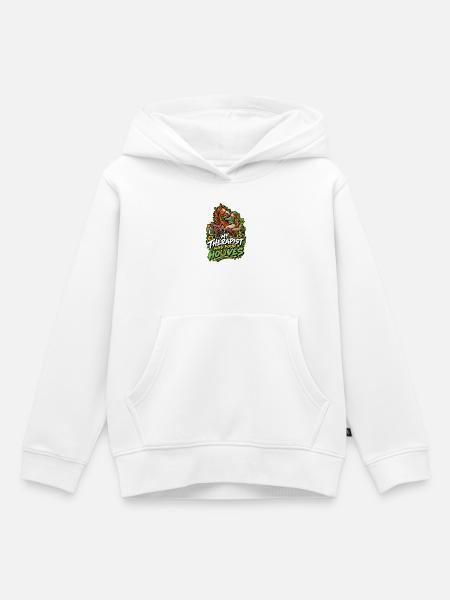 Mein Therapeut Hat Vier Pferde - Kinder Premium Organic Hoodie - Weiß