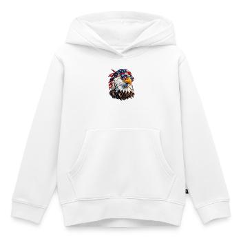 Amerikanischer Weißkopfseeadler – USA Freedom & Patriotic Style - Kinder Premium Organic Hoodie - Weiß - Vorne - AI Model Kid Female (0cm)