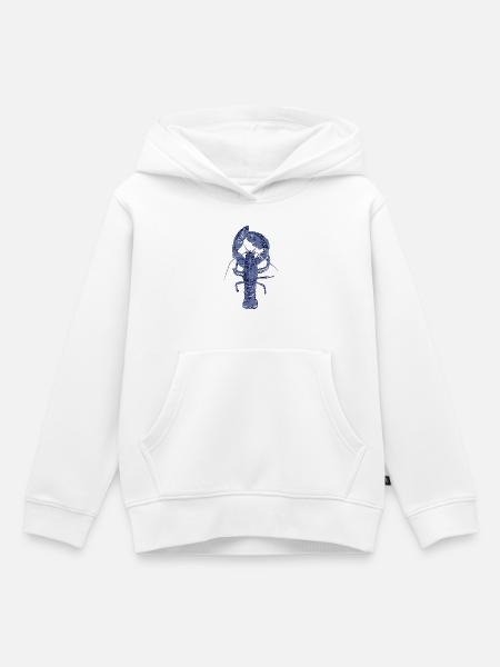 Blauer Hummer - Kinder Premium Organic Hoodie - Weiß