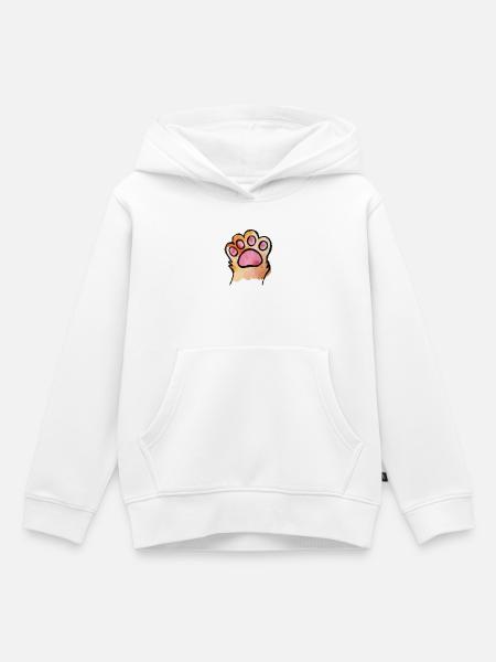 Pfotenabdruck Aquarellspritzer - Kinder Premium Organic Hoodie - Weiß