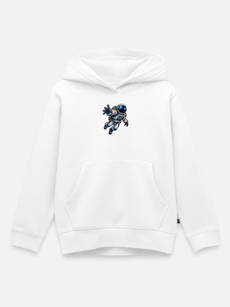 Astronaut Comic - Kinder Premium Organic Hoodie - Weiß