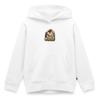 Jesus Lives On Lamm Natur - Kinder Premium Organic Hoodie - Weiß - Vorne - AI Model Kid Female (0cm)