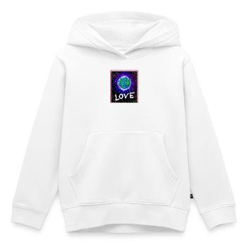 Liebe Kosmos Farbexplosion - Kinder Premium Organic Hoodie - Weiß - Vorne - AI Model Kid Female (0cm)