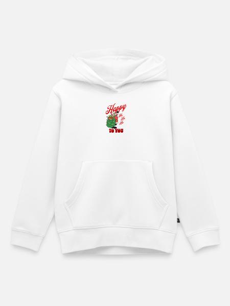 Happy HoHoHo von Santa - Kinder Premium Organic Hoodie - Weiß