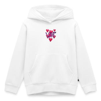 Neon Herz Love Schrift Ballons - Kinder Premium Organic Hoodie - Weiß - Vorne - AI Model Kid Female (0cm)