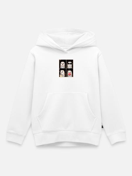 Schleiereulen Schleiereule - Kinder Premium Organic Hoodie - Weiß