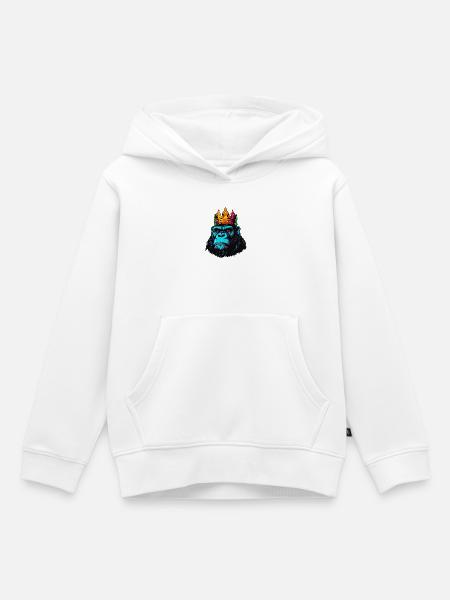 König Gorilla - Kinder Premium Organic Hoodie - Weiß