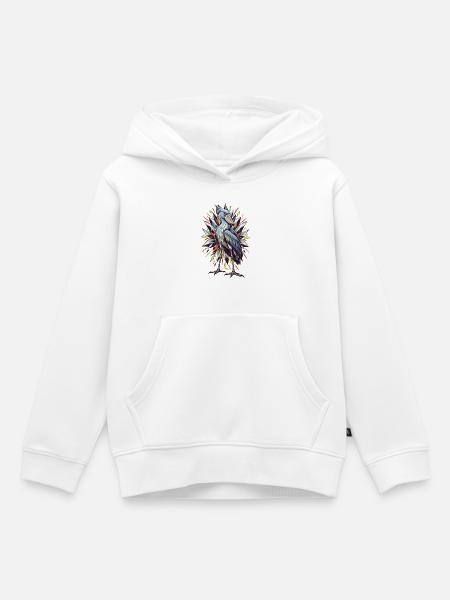 Schuhschnabel mit geometrischer Funkenblüte - Kinder Premium Organic Hoodie - Weiß