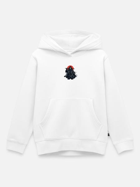 Schattendämon mit rotem Kreis - Kinder Premium Organic Hoodie - Weiß