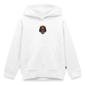 Totenkopf mit Bart und Mütze - Kinder Premium Organic Hoodie - Weiß - Vorne - AI Model Kid Female (0cm)