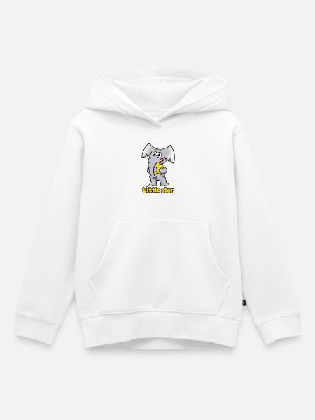 Kleiner Sternelefant Charlie - Kinder Premium Organic Hoodie - Weiß