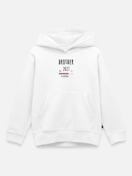 Pregnancy Announcement – Bruder 2027 Geschenk - Kinder Premium Organic Hoodie - Weiß