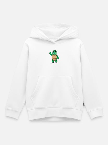 Schildkröte Motiv - Kinder Premium Organic Hoodie - Weiß