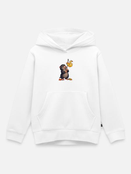 Maulwurf mit fröhlichem Gänse-Lampion - Kinder Premium Organic Hoodie - Weiß