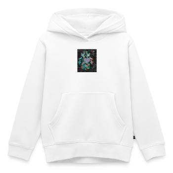 Rosa Herz umgeben von Frühlingsblumen  - Kinder Premium Organic Hoodie - Weiß - Vorne - AI Model Kid Female (0cm)