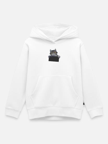 Katze Humor - Kinder Premium Organic Hoodie - Weiß