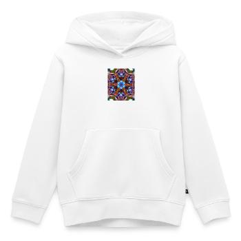 Bunter kaleidoskopische Mandala - Kinder Premium Organic Hoodie - Weiß - Vorne - AI Model Kid Female (0cm)