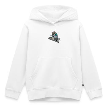 Katze DJ Musik - Kinder Premium Organic Hoodie - Weiß - Vorne - AI Model Kid Female (0cm)
