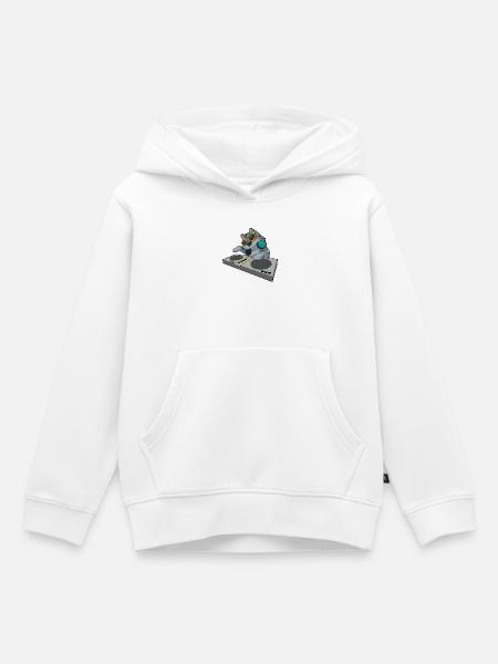 Katze DJ Musik - Kinder Premium Organic Hoodie - Weiß