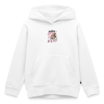 Lustiger Hobbypferdeliebhaber – Kleine Pferde-Große Träume - Kinder Premium Organic Hoodie - Weiß - Vorne - AI Model Kid Female (0cm)