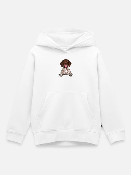 Deutsch Kurzhaar - Kinder Premium Organic Hoodie - Weiß