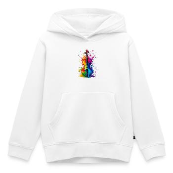 Bunte Violine Regenbogen Geige Musik Farbspritzer - Kinder Premium Organic Hoodie - Weiß - Vorne - AI Model Kid Female (0cm)