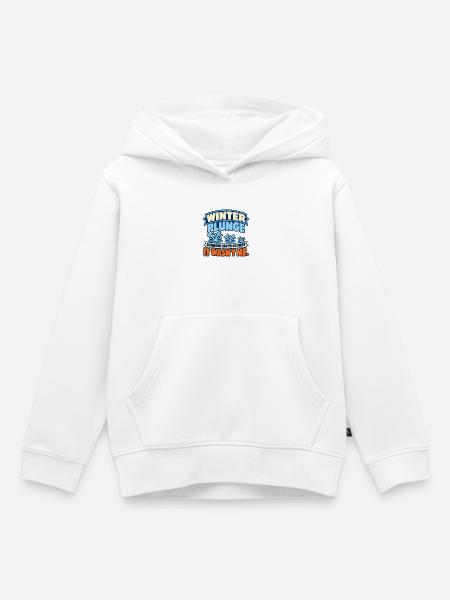 Winter Sprung Kaltwasser-challenge Schwimmfinisher - Kinder Premium Organic Hoodie - Weiß