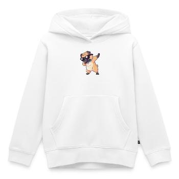 Mops Dab - Kinder Premium Organic Hoodie - Weiß - Vorne - AI Model Kid Female (0cm)