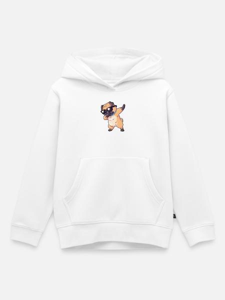 Mops Dab - Kinder Premium Organic Hoodie - Weiß