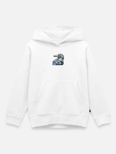 Kaleidoskop-Rabe Farbexplosion - Kinder Premium Organic Hoodie - Weiß