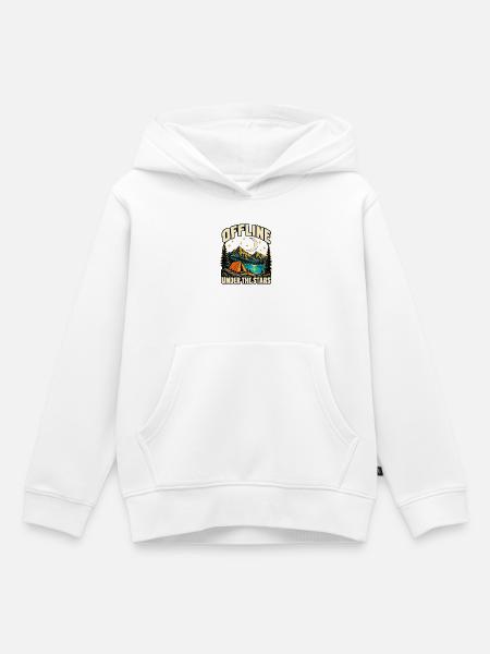 Offline unter den Sternen: Retro-Camping - Kinder Premium Organic Hoodie - Weiß