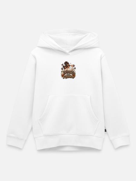 Mama-Heldin Leopardenduo - Kinder Premium Organic Hoodie - Weiß
