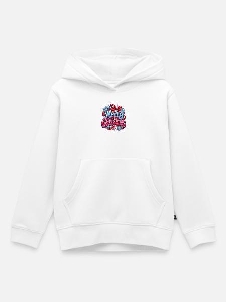 Merry Christmas Glitzer  - Kinder Premium Organic Hoodie - Weiß