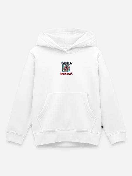 Ich würde lieber quilten - Kinder Premium Organic Hoodie - Weiß
