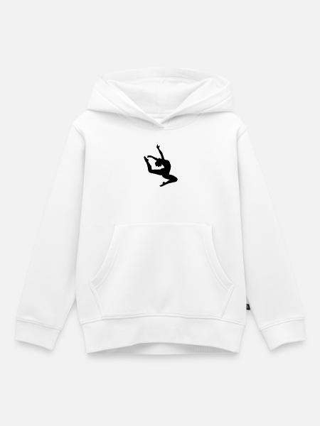 Springen Mädchen - Kinder Premium Organic Hoodie - Weiß