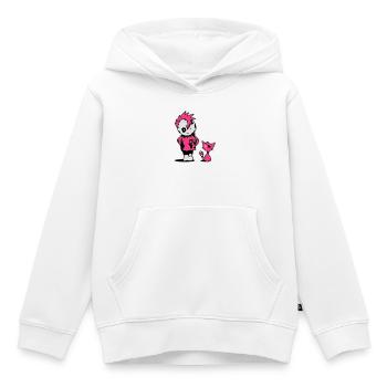 Un punk petit un petit chat - Sweat Premium à capuche enfant bio - blanc - Devant - AI Model Kid Female (0cm)