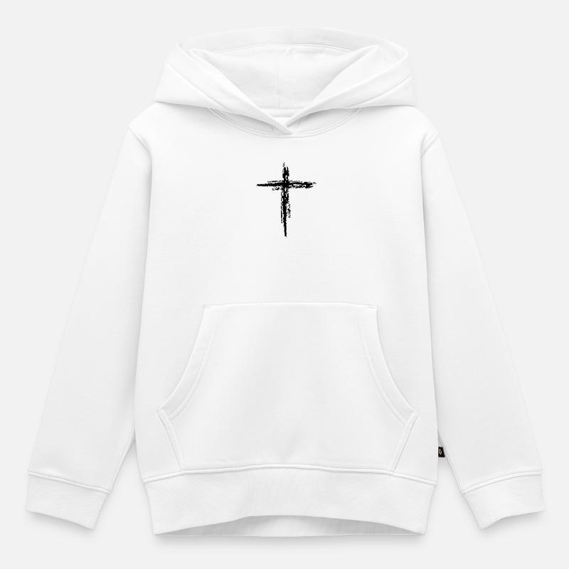 Intersection - Sweat Premium à capuche enfant bio - blanc