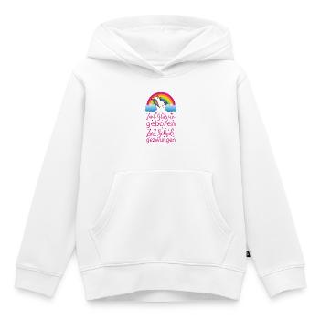 Licorne née à Sparkle forcée d’aller à l’école - Sweat Premium à capuche enfant bio - blanc - Devant - AI Model Kid Female (0cm)