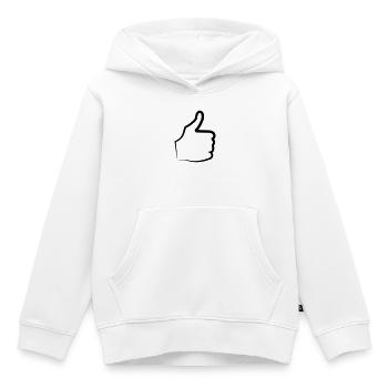 Pouce levé - Sweat Premium à capuche enfant bio - blanc - Devant - AI Model Kid Female (0cm)