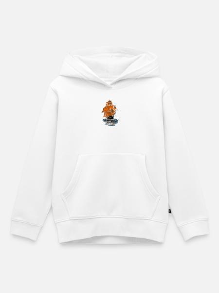 Segelschiff - Kinder Premium Organic Hoodie - Weiß