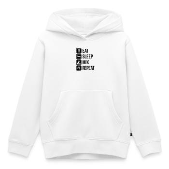 eat sleep mix repeat - Sweat Premium à capuche enfant bio - blanc - Devant - AI Model Kid Female (0cm)