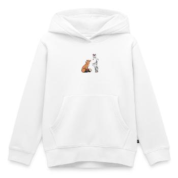Renard et robin - Sweat Premium à capuche enfant bio - blanc - Devant - AI Model Kid Female (0cm)