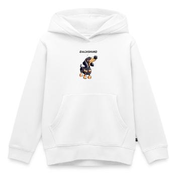 Knuffiger Dackel - Kinder Premium Organic Hoodie - Weiß - Vorne - AI Model Kid Female (0cm)