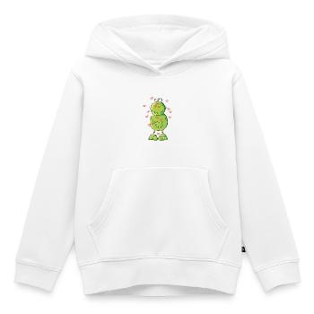 Kiss Me Grenouille - Sweat Premium à capuche enfant bio - blanc - Devant - AI Model Kid Female (0cm)